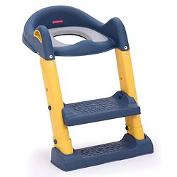 Babyhug Ladder Potty Seat - Grey White| Comfortable & Secure Training Seat| Anti-Slip Base| Easy to Clean| Lightweight Design| Easy to Assemble| Fits All Regular Commodes