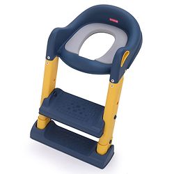 Babyhug Ladder Potty Seat - Grey White| Comfortable & Secure Training Seat| Anti-Slip Base| Easy to Clean| Lightweight Design| Easy to Assemble| Fits All Regular Commodes
