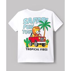 Babyhug 100% Cotton Knit Half Sleeves Safari Theme Printed T-Shirt - Mutlicolour