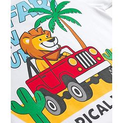 Babyhug 100% Cotton Knit Half Sleeves Safari Theme Printed T-Shirt - Mutlicolour