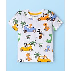 Babyhug Disney 100% Cotton Half Sleeves T-Shirts With Mickey Mouse & Friends Graphic Pack of 2 - Multicolour