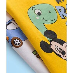 Babyhug Disney 100% Cotton Half Sleeves T-Shirts With Mickey Mouse & Friends Graphic Pack of 2 - Multicolour