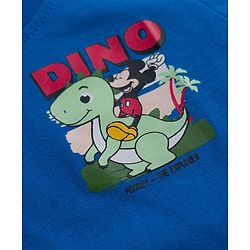 Babyhug Disney 100% Cotton Knit Half Sleeves T-Shirt With Front & Back Mickey & Dino Graphic - Blue