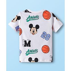 Babyhug Disney Single Jersey Knit Half Sleeves T-Shirts with Mickey Mouse Graphic Pack of 3 - Navy Blue White & Maroon