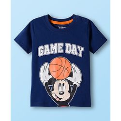 Babyhug Disney Single Jersey Knit Half Sleeves T-Shirts with Mickey Mouse Graphic Pack of 3 - Navy Blue White & Maroon