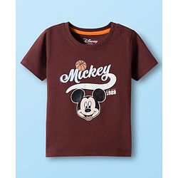 Babyhug Disney Single Jersey Knit Half Sleeves T-Shirts with Mickey Mouse Graphic Pack of 3 - Navy Blue White & Maroon