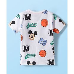 Babyhug Disney Single Jersey Knit Half Sleeves T-Shirts with Mickey Mouse Graphic Pack of 3 - Navy Blue White & Maroon