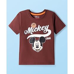 Babyhug Disney Single Jersey Knit Half Sleeves T-Shirts with Mickey Mouse Graphic Pack of 3 - Navy Blue White & Maroon