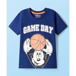 Babyhug Disney Single Jersey Knit Half Sleeves T-Shirts with Mickey Mouse Graphic Pack of 3 - Navy Blue White & Maroon