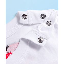 Babyhug Disney Single Jersey Knit Half Sleeves T-Shirt with Front and Back Mickey and Friends Graphic - White