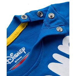 Babyhug Disney 100% Cotton Knit Half Sleeves T-Shirt With Mickey Mouse Graphic - Blue