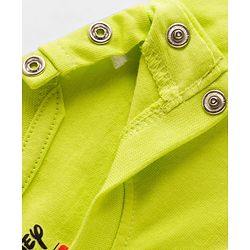 Babyhug Disney 100% Cotton Knit Half Sleeves T-Shirt With Mickey Mouse Graphic - Limegreen