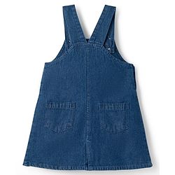 Babyhug Cotton Woven Frock & Half Sleeves Inner Tee With Floral Print & Embroidery - Navy Blue & White