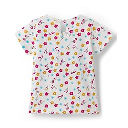 Babyhug Cotton Woven Frock & Half Sleeves Inner Tee With Floral Print & Embroidery - Yellow & White