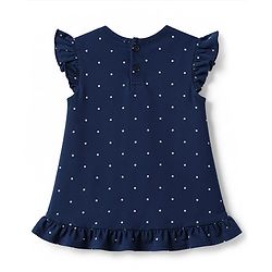 Babyhug Cotton Knit Sleeveless Text Polka Dots & Floral Printed Nighty - Navy Blue