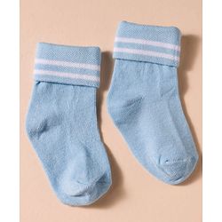 Cute Walk by Babyhug Non Terry Knit Antibacterial Ankle Length Socks With Design Pack of 3 - Red Light Blue & Navy Blue