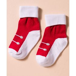 Cute Walk by Babyhug Non Terry Knit Antibacterial Ankle Length Socks With Design Pack of 3 - Red Light Blue & Navy Blue