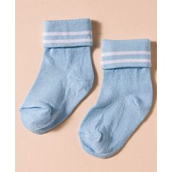 Cute Walk by Babyhug Non Terry Knit Antibacterial Ankle Length Socks With Design Pack of 3 - Red Light Blue & Navy Blue
