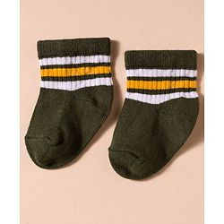 Cute Walk by Babyhug Non Terry Cotton Knit Anti Bacterial Socks Ankle Length Pack of 3 - Multicolour