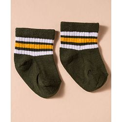 Cute Walk by Babyhug Non Terry Cotton Knit Anti Bacterial Socks Ankle Length Pack of 3 - Multicolour