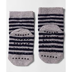 Cute Walk by Babyhug Non Terry Cotton Knit Anti Bacterial Ankle Length Anti Skid Socks With Stripes & Animal Design Pack of 3 - Multicolour