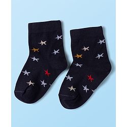 Cute Walk by Babyhug Knit Antibacterial Ankle Length Socks with Design & Stripes Pack of 3 - Multicolor