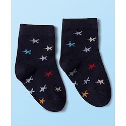 Cute Walk by Babyhug Knit Antibacterial Ankle Length Socks with Design & Stripes Pack of 3 - Multicolor