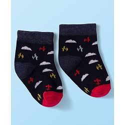 Cute Walk by Babyhug Knit Antibacterial Ankle Length Socks with Design & Stripes Pack of 3 - Multicolor