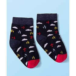 Cute Walk by Babyhug Knit Antibacterial Ankle Length Socks with Design & Stripes Pack of 3 - Multicolor