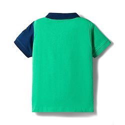 Babyhug Cotton Knit Half Sleeves Cut & Sew Polo T-Shirt with Text Graphics - Multicolour