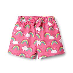 Babyhug Cotton Knit Sleeveless Top & Shorts Co-ord Night Suit with Rainbow Print - Pink
