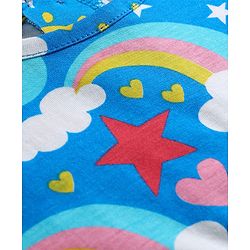 Babyhug Cotton Knit Sleeveless Top & Shorts Co-ord Night Suit with Rainbow Print - Blue