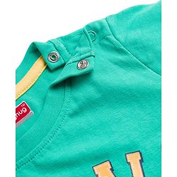 Babyhug 100% Cotton Knit Half Sleeves Sports Theme Printed T-Shirt - Green & White