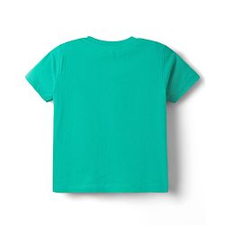 Babyhug 100% Cotton Knit Half Sleeves Sports Theme Printed T-Shirt - Green & White