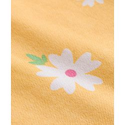 Babyhug Cotton Knit Full Sleeves Floral Printed Sleepsuit - Yellow
