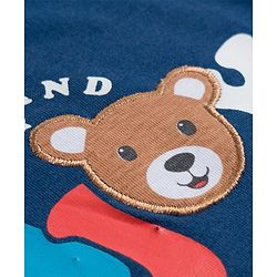 Babyhug Cotton Knit Half Sleeves T-Shirt with Enjoy Print - Navy Blue