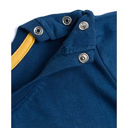 Babyhug Cotton Knit Half Sleeves T-Shirt with Enjoy Print - Navy Blue