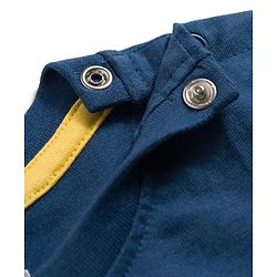 Babyhug 100% Cotton Knit Half Sleeves Construction Vehicles Printed T-Shirt - Blue