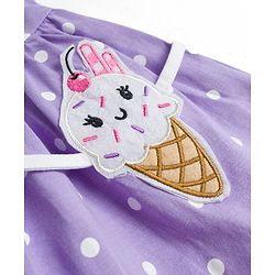 Babyhug Single Jersey Knit Sleeveless Polka Dotted Frock with Bloomer - Purple