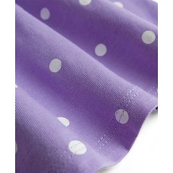Babyhug Single Jersey Knit Sleeveless Polka Dotted Frock with Bloomer - Purple