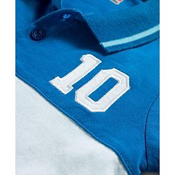 Babyhug 100% Cotton Knit Half Sleeves Cut N Sew Football Printed Polo T-Shirt - Multicolour