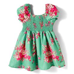 Babyhug Cotton Woven Half Sleeves Frock with Floral Print & Headband - Multicolor