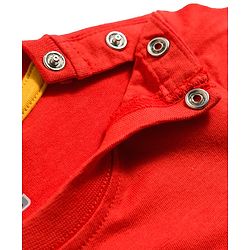 Babyhug 100% Cotton Knit Half Sleeves Text Printed T-Shirt - Red