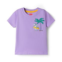 Babyhug 100% Cotton Knit Half Sleeves Beach Theme Printed & Striped T-Shirts Pack Of 3 - Multicolour