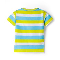 Babyhug 100% Cotton Knit Half Sleeves Beach Theme Printed & Striped T-Shirts Pack Of 3 - Multicolour