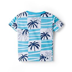 Babyhug 100% Cotton Knit Half Sleeves Beach Theme Printed & Striped T-Shirts Pack Of 3 - Multicolour