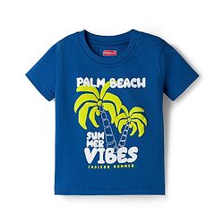 Babyhug 100% Cotton Knit Half Sleeves Beach Theme Printed & Striped T-Shirts Pack Of 3 - Multicolour
