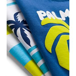 Babyhug 100% Cotton Knit Half Sleeves Beach Theme Printed & Striped T-Shirts Pack Of 3 - Multicolour