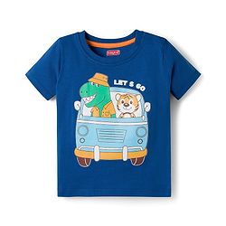 Babyhug 100% Cotton Knit Half Sleeves Animal & Striped Printed T-Shirts Pack Of 3 - Multicolour