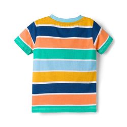 Babyhug 100% Cotton Knit Half Sleeves Animal & Striped Printed T-Shirts Pack Of 3 - Multicolour